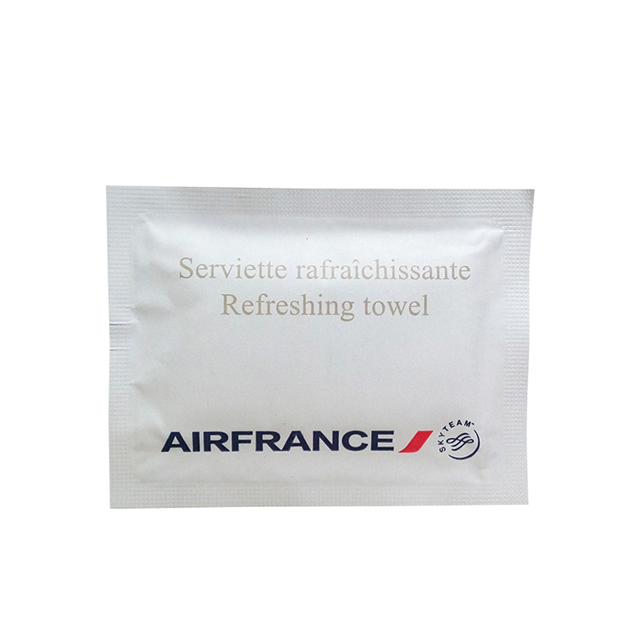 Toalla refrescante empacada de OEM para aerolínea de Francia
