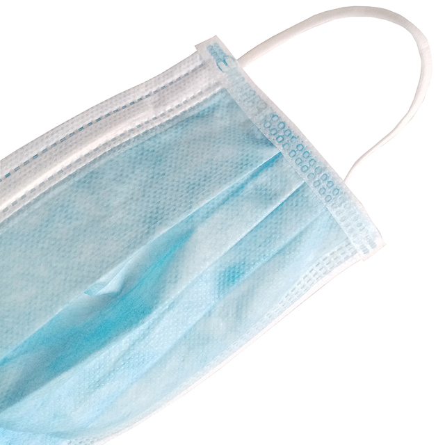 Mascarilla desechable con gancho para la oreja de 3 capas con clip nasal ajustable
